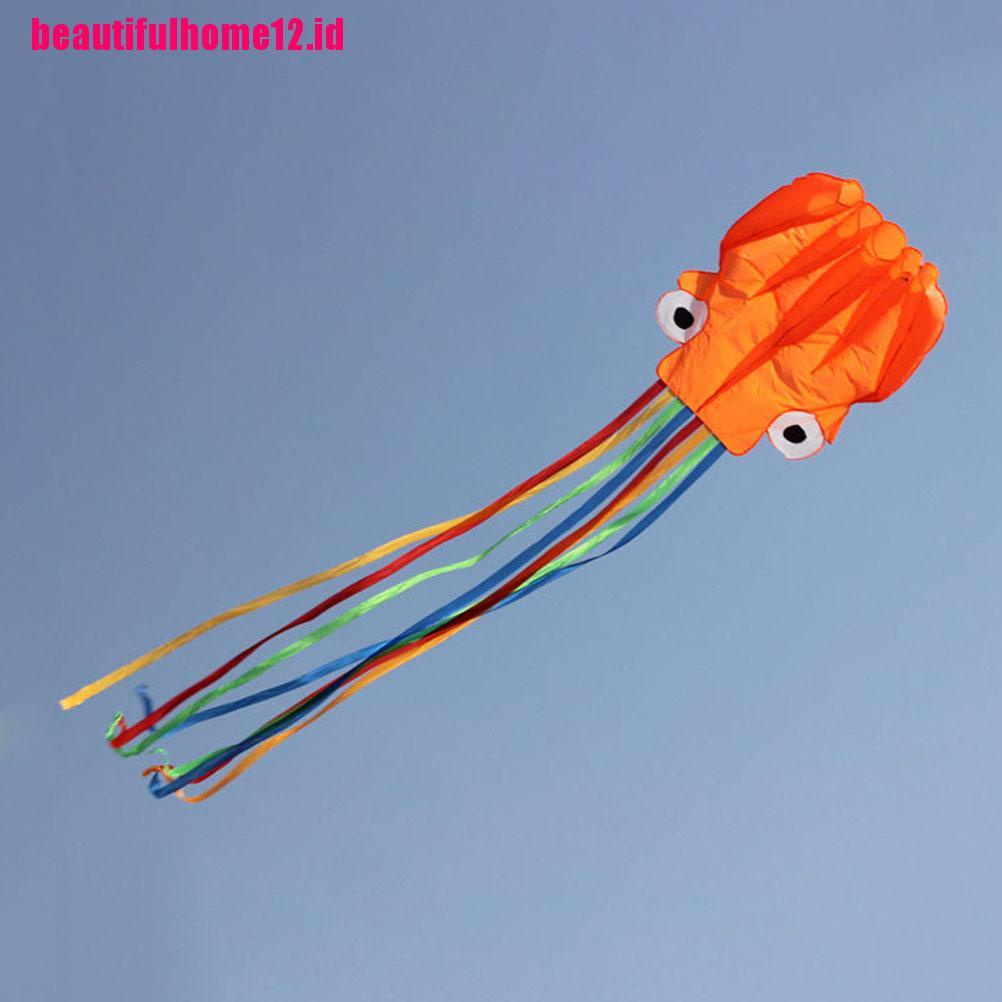 【beautifulhome12.id】4M Single Line Stunt Red Octopus Power Sport Flying Kite Outdoor Toy Hot Sale