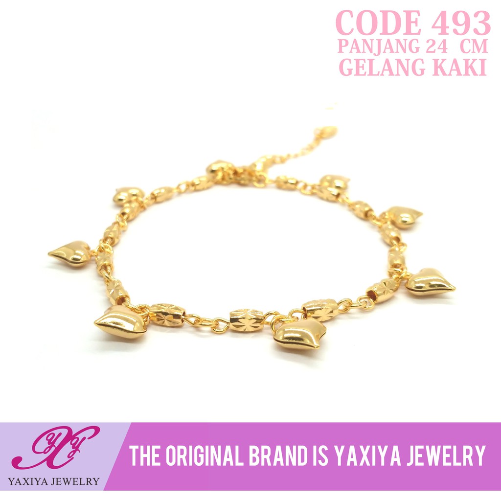 

Gelang kaki Lapis emas Perhiasan imitasi Gold 18k Yaxiya Jewelry 493