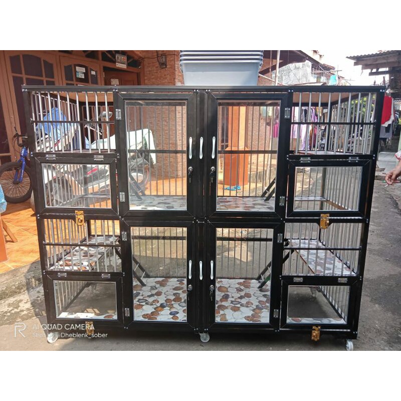 Kandang Kucing Aluminium 4pintu Jendela