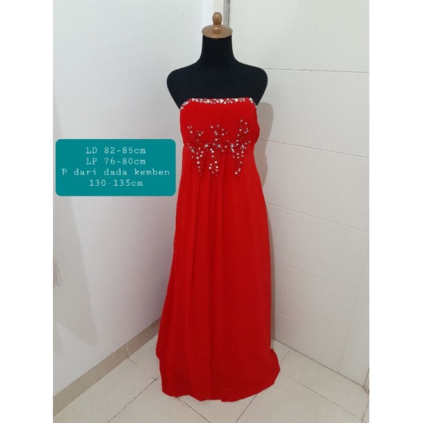 Gaun pesta preloved merah
