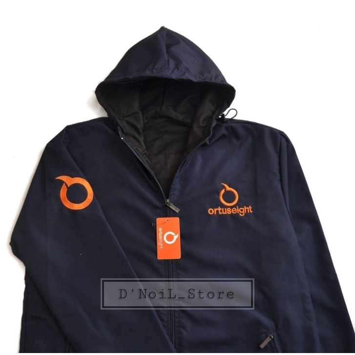 Jaket Parasut Pria Original Ortuseight / Jaket Parasut Pria Resleting Biru Navy, Hitam / Jaket Paras