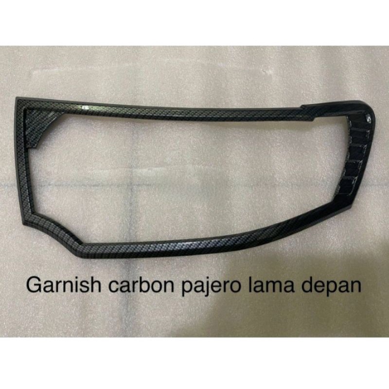 Garnish Lampu Carbon Pajero 2010-2015