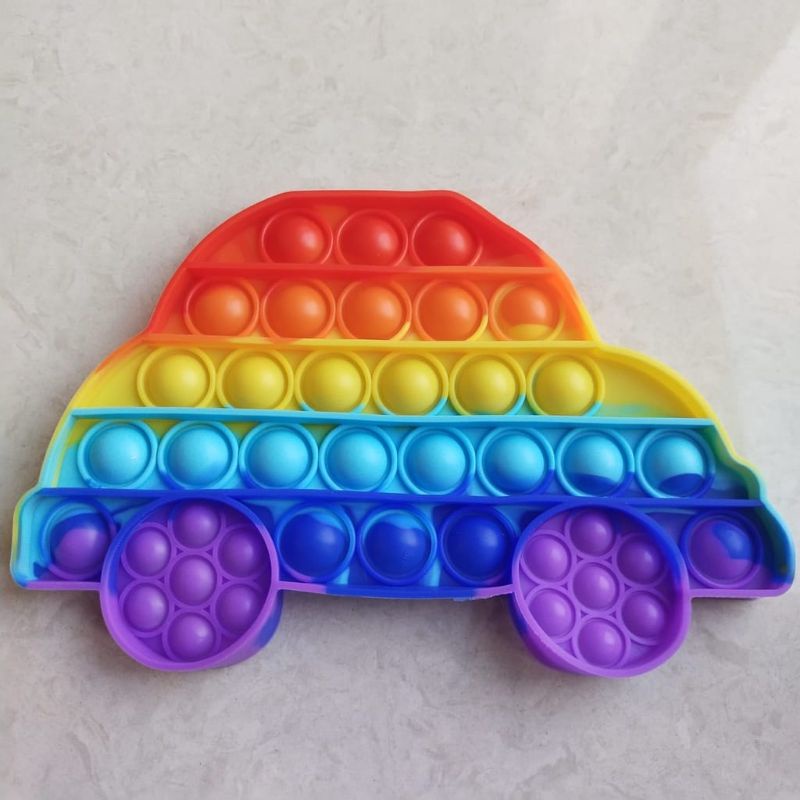 Pop It Fidget Toy Murah Rainbow Mainan Anak Penghilang Stress Toktok ⭐ Mrlion ⭐-Mobil