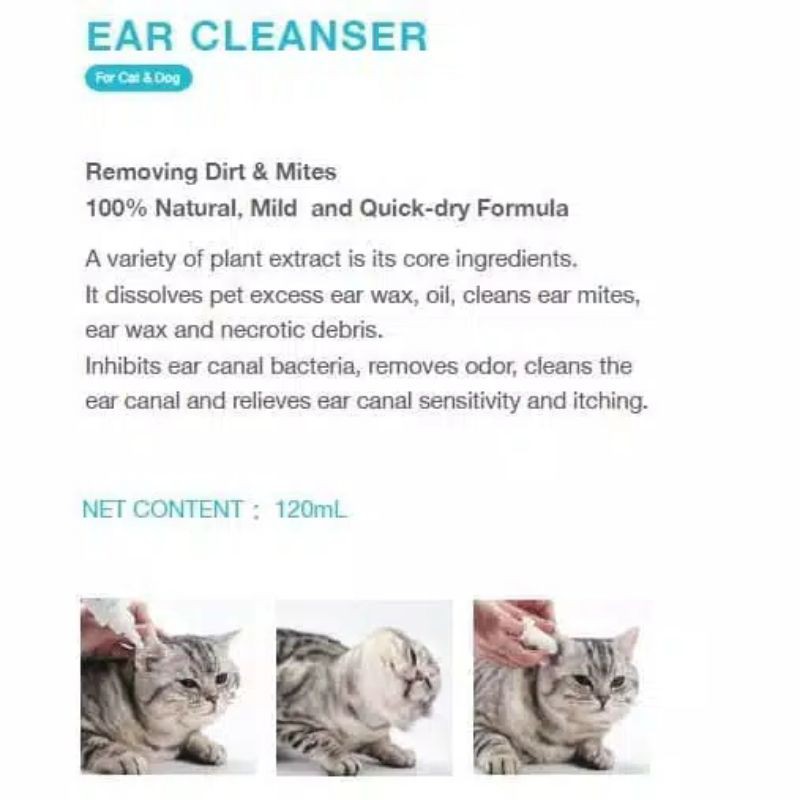 Cature Purelab Series - Ear Cleanser 120ml / Pembersih Telinga Anjing