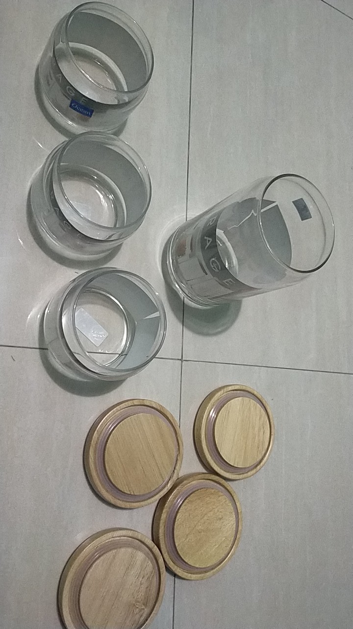 Kotak Penyimpanan Toples Kaca / Ocean Pop Jar Wooden Lid 750 Ml