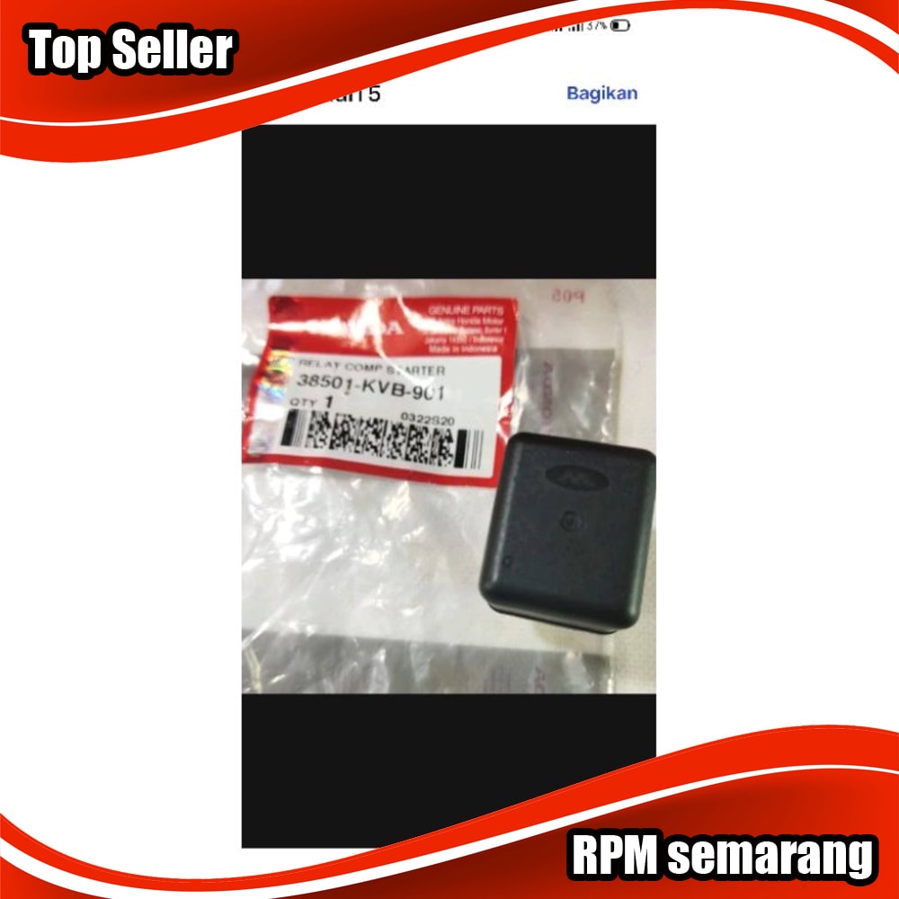 Relay bendik switch starter Honda Beat - Scoopy - Vario - Spacy karbu - Vario 110 karbu 38501-KVB-901 original AHM - Mph005604-2