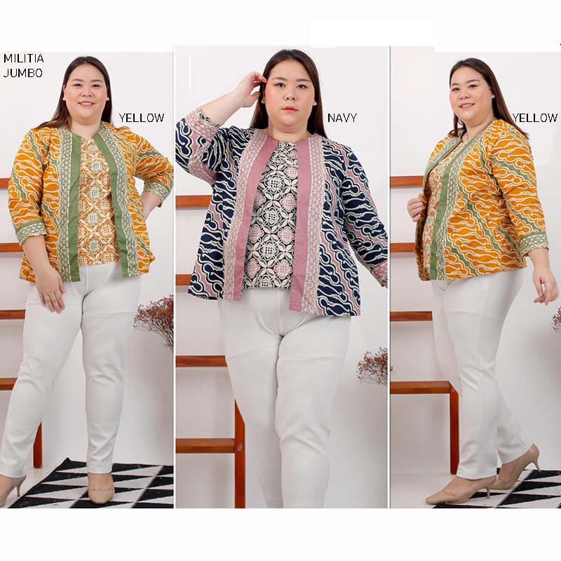 PEDY TOP STANDAR,JUMBO &amp; SUPER JUMBO - Atasan Batik Wanita Lengan Panjang / MILITIA/DAHYUN/CANDIKA