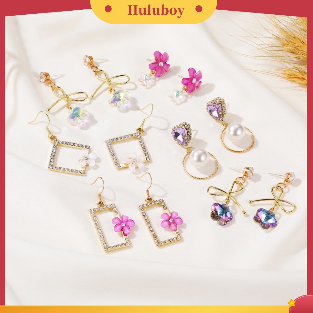 Hu Hu Hu Hu Hu Alat Bantu Pasang Kacamata♡ Anting Tusuk Gantung Panjang Hias Kristal Cubic Zirconia Imitasi Warna Gradasi Elegan Untuk Wanita