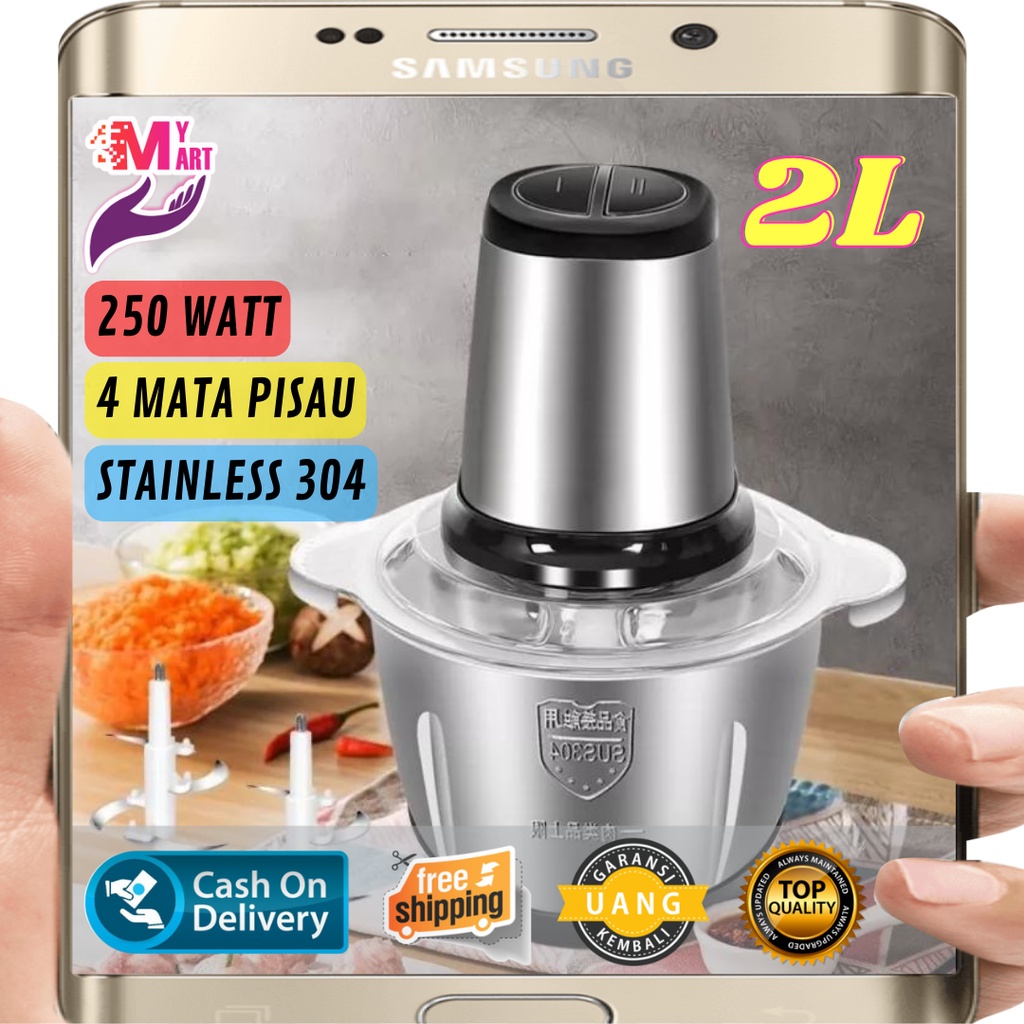 Blender Daging Stainless 304 Elektrik 2 Liter - Stainless Meat Grinder 2 Liter - Blender Giling Daging - Blender Capsule - Chopper