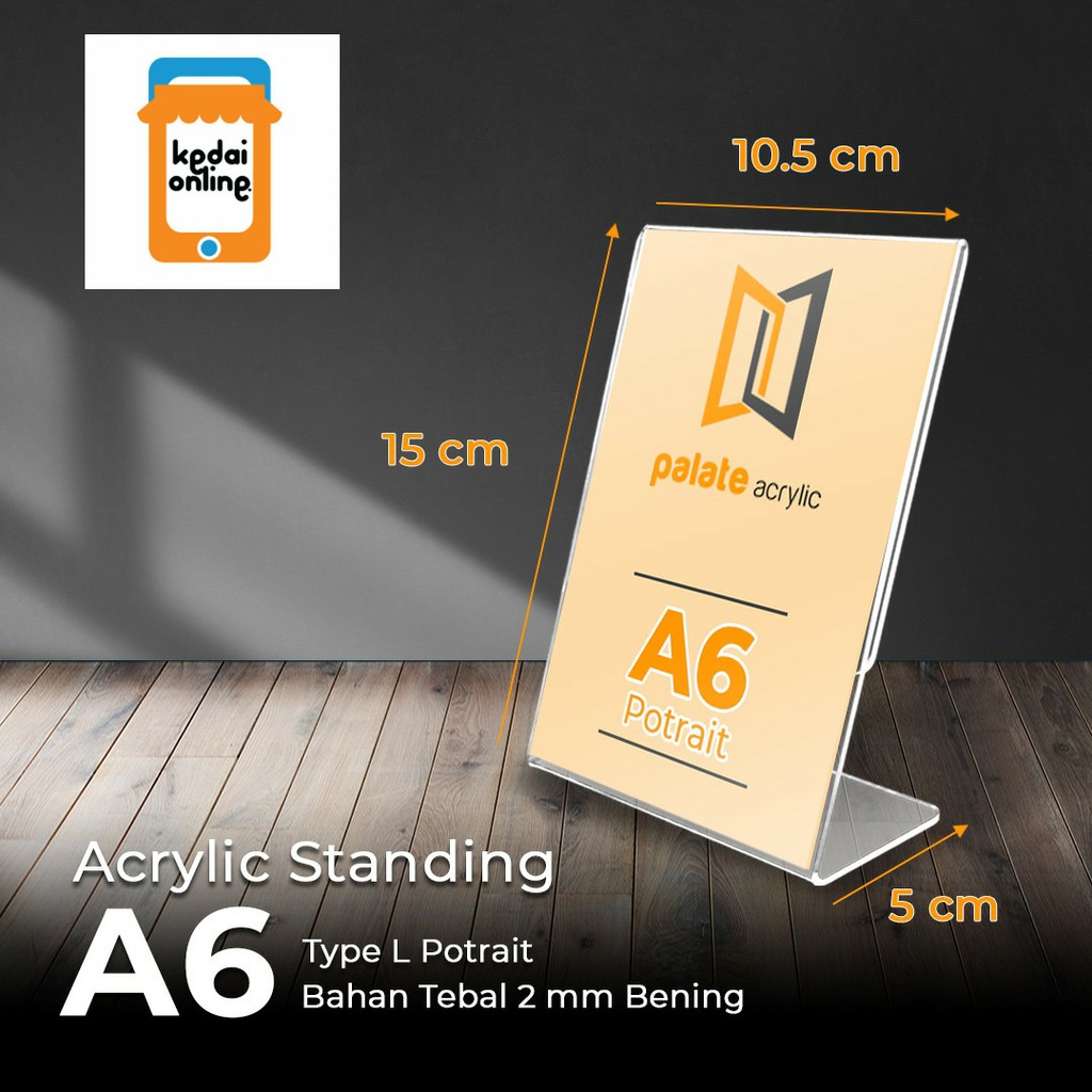 

Acrylic akrilik tempat brosur A6 acrylic no meja brosur holder 15x10.5