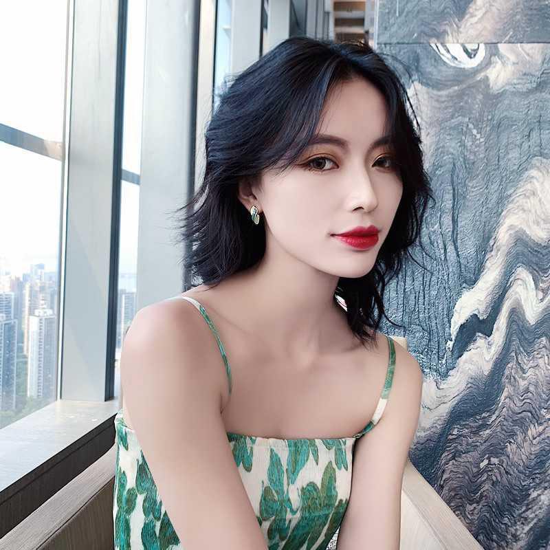 Anting drop glaze Kecil Warna Kontras Untuk Musim Panas