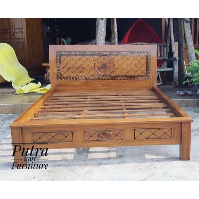 Dipan Minimalis Jati / Dipan Ukir Jati / Tempat Tidur Minimalis Jati / Tempat Tidur Ukir Jati