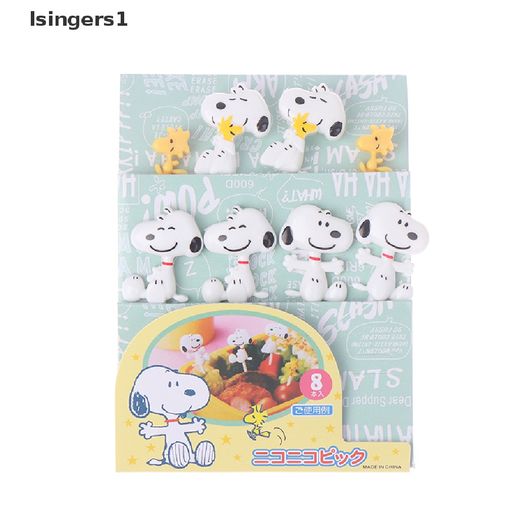 (lsingers1) 8pcs Garpu Buah / Kue / Dessert Mini Desain Kartun Hewan Untuk Anak