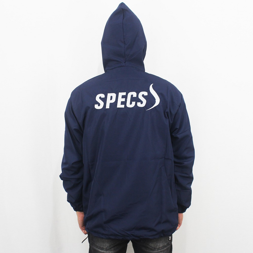 JAKET SPECS PARASUT WINDBREAKER - JAKET OLAH RAGA PRIA - JAKET TRAINING PARASUT SPECS BIRU NAVY