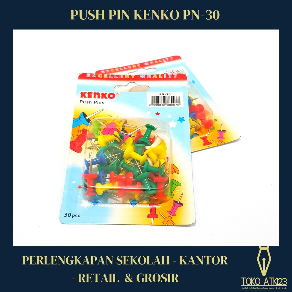 Push Pin / Paku Pin Warna / Paku Notes Merk Kenko PN-30