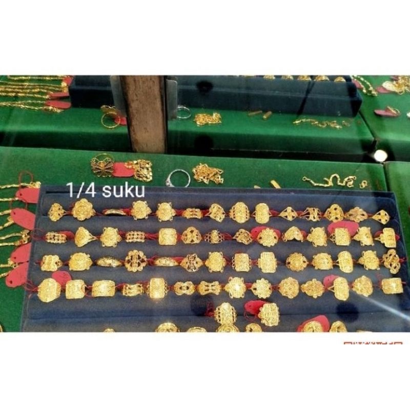 cincin emas 24 k asli palembang ¼ suku 1,650 gr