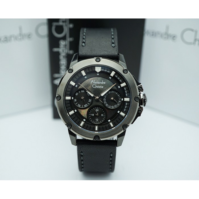 jam tangan wanita alexandre christie AC 6416BF HITAM ABUABU HITAM