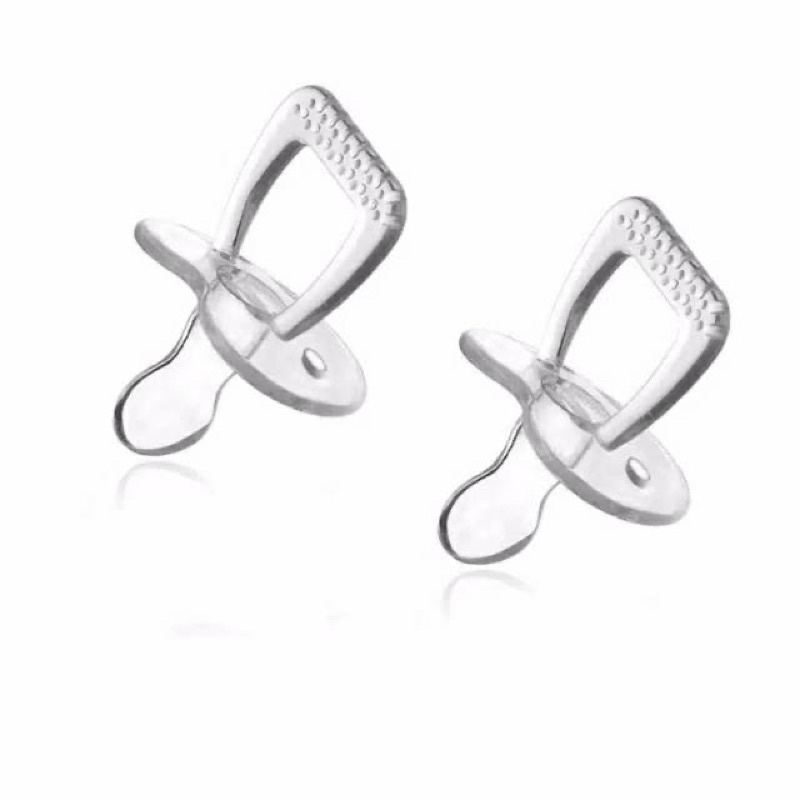 Empeng Dot Full Silikon Gepeng / Bulat Bening Pacifier Bayi