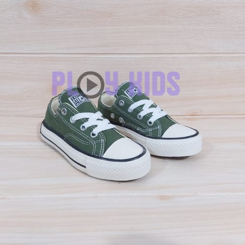 SEPATU ANAK LAKI LAKI | SEPATU ANAK PEREMPUAN | SEPATU SNEAKER ANAK CONV3RS3 4LL ST4R 70'S WARNA ARMY MODEL TINGGI DAN PENDEK SIZE 21-35 UMUR 12345678 TAHUN