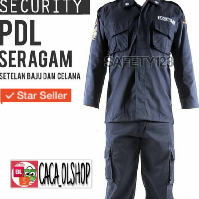 SERAGAM PDL BIRU SATPAM LENGKAP LOGO POLDA