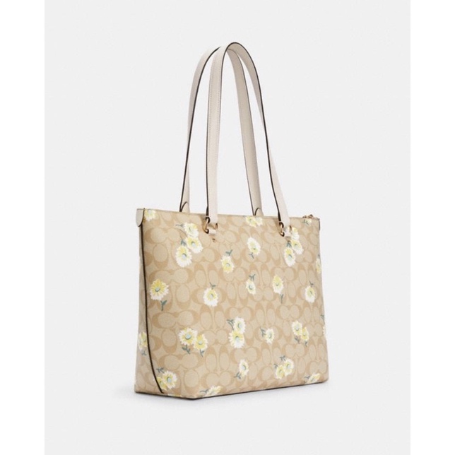 Coach Gallery Tote In Signature Canvas With Daisy Print (C3252)