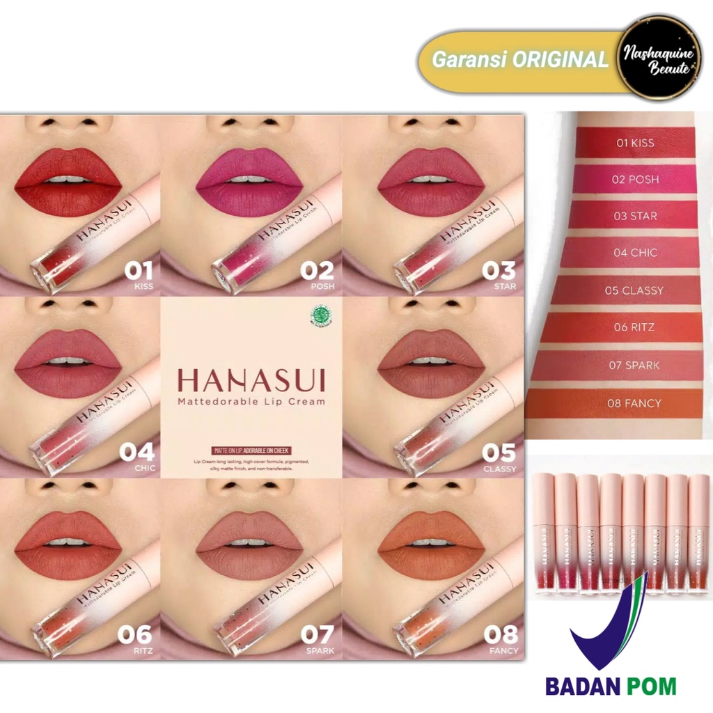 Hanasui Mattedorable Lip Cream BPOM HALAL MUI