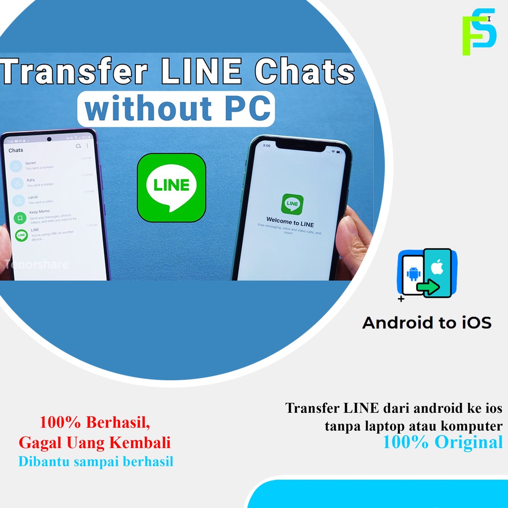 iCareFone LINE Transfer (Transfer Line dari Android ke iOS) Lisensi Original