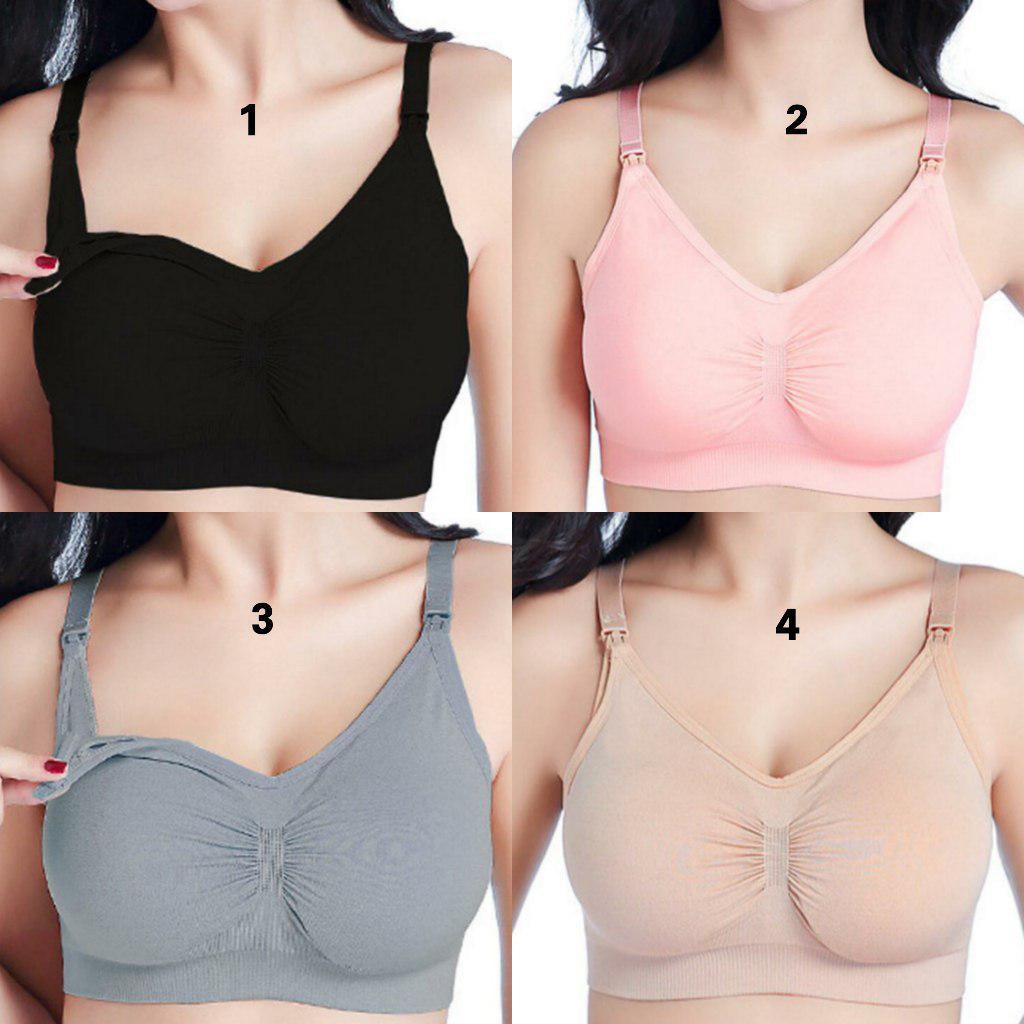 LIN054 Bra menyusui + free kait extender + free busa (bisa dilepas pasang) Kait 3, TANPA KAWAT Ny...