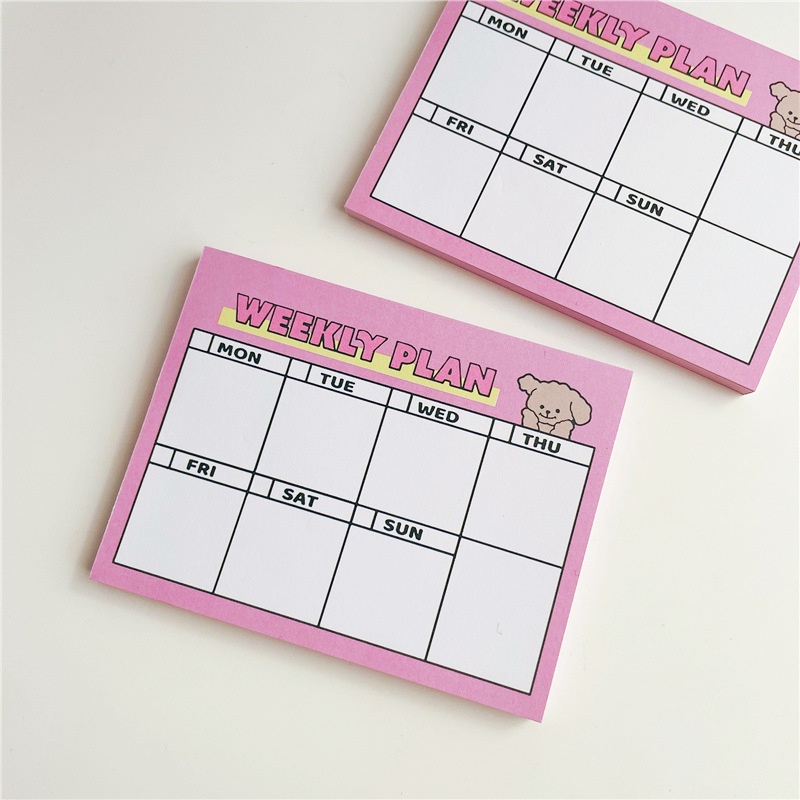 Memo Pad Motif Kartun Perempuan Anti Lengket Untuk Jurnal Planner Mingguan