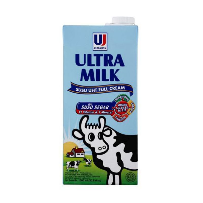 Susu Ultra Milk UHT Full Cream Kemasan 1000 ml