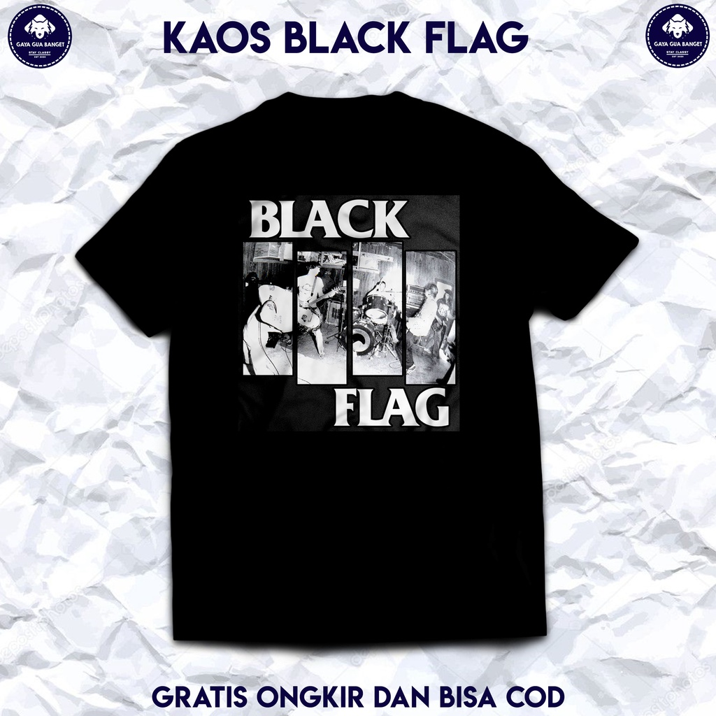 Black Flag American Punk Rock. Kaos Musik Band Punk Rock Black Flag original.
