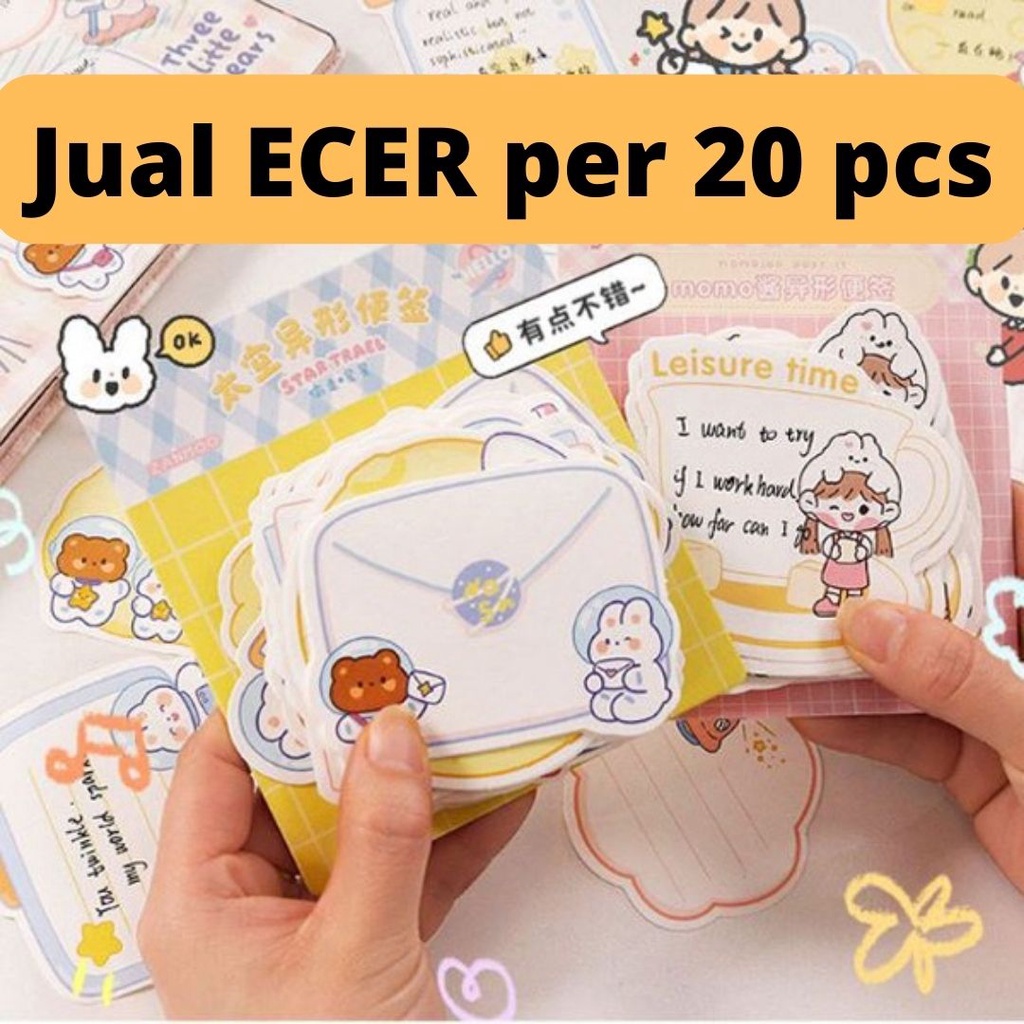 20 Lembar Cute Deco Paper Note Memo Kawai DIY Jurnal Journal Planner Scrapbook Lucu Kawaii