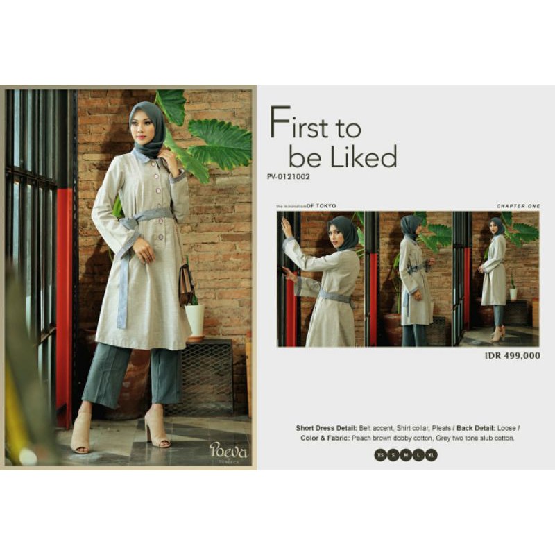 POEVA THE MINIMALISM OF TOKYO BY TUNEECA DISKON SALE PROMO PV-0121002 TUNIK DRESS ATASAN WANITA
