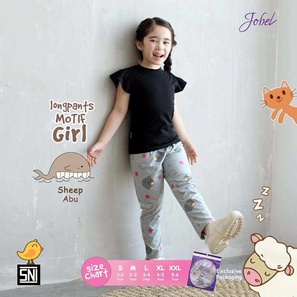 Jobel Longpants Motif Girl - Celana Panjang Anak Perempuan