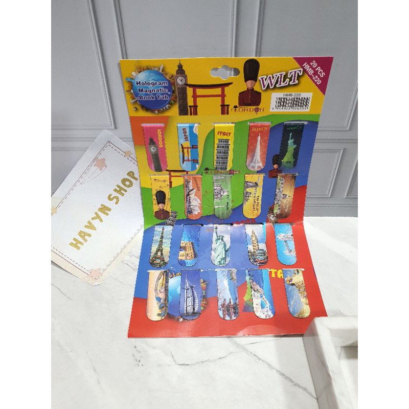 (20pc) pembatas buku magnet kecil/magnetic bookmark/1 lembar dapat 20pcs-NEGARA