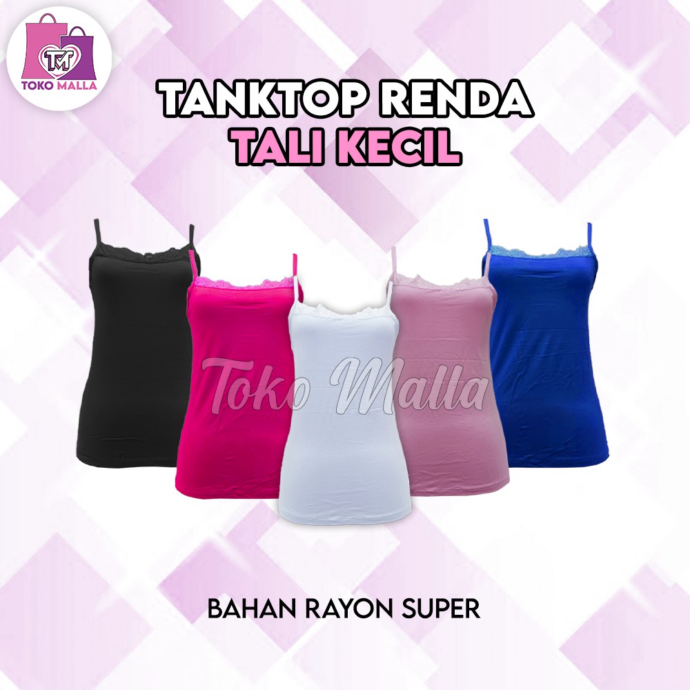 Camisol PREMIUM Tanktop Renda Tali Kecil, Tanktop Wanita Camisol Tali Kecil Camisole slim Ready stok-6