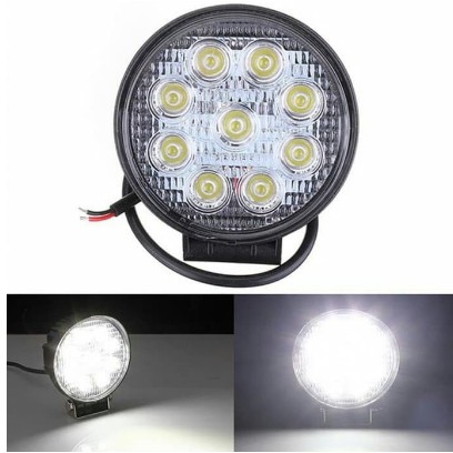Lampu Sorot WORKLIGHT LED BULAT 27W Lampu Tembak 9 MATA Motor Mobil