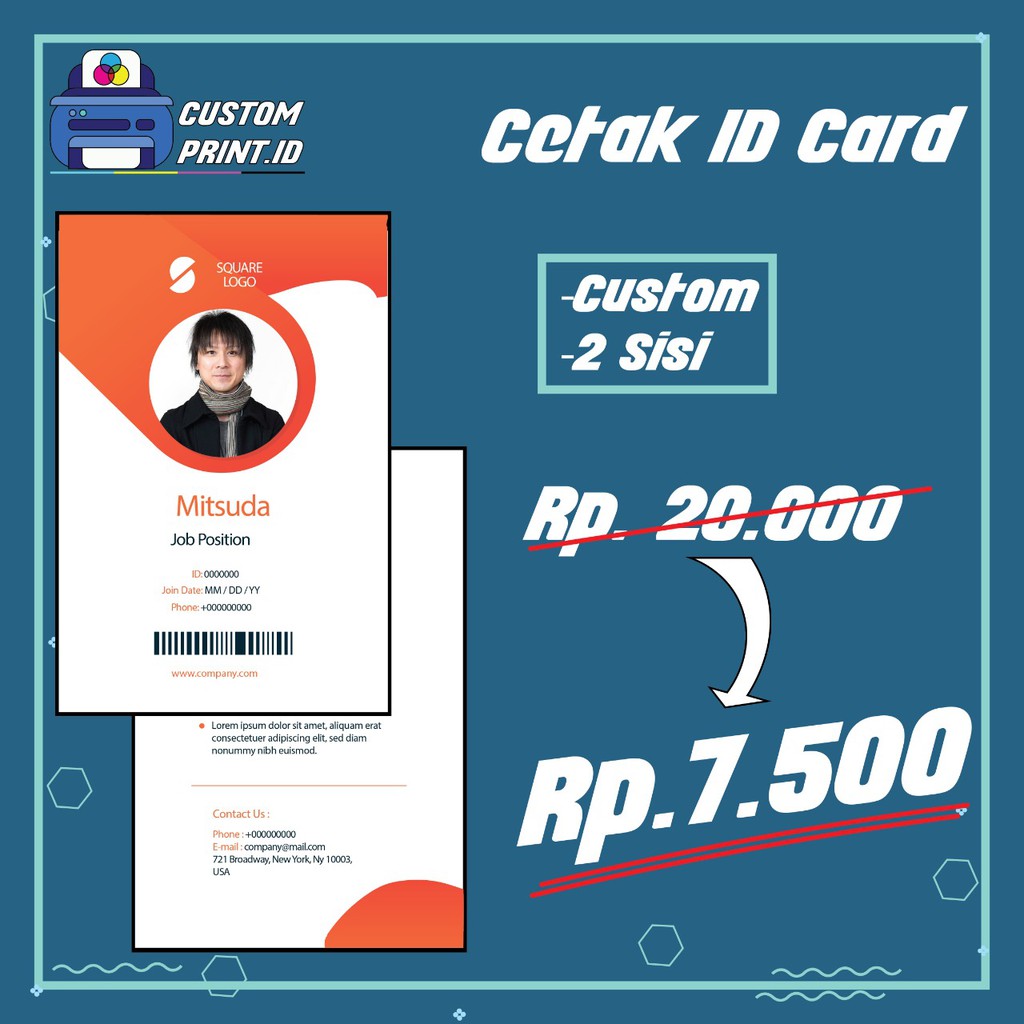 CETAK ID CARD 2 SISI