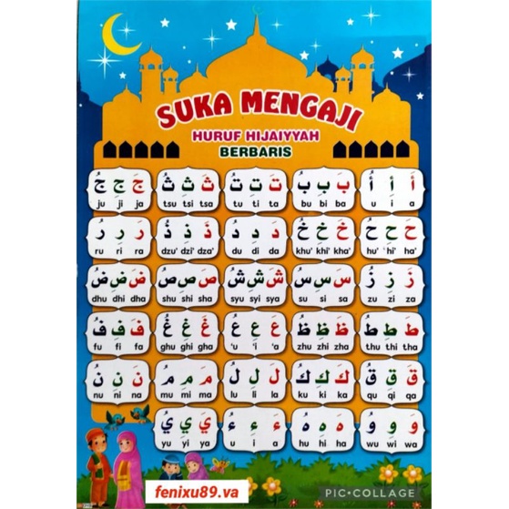 Jual Poster Mengaji Huruf Hijaiyah Berbaris | Shopee Indonesia