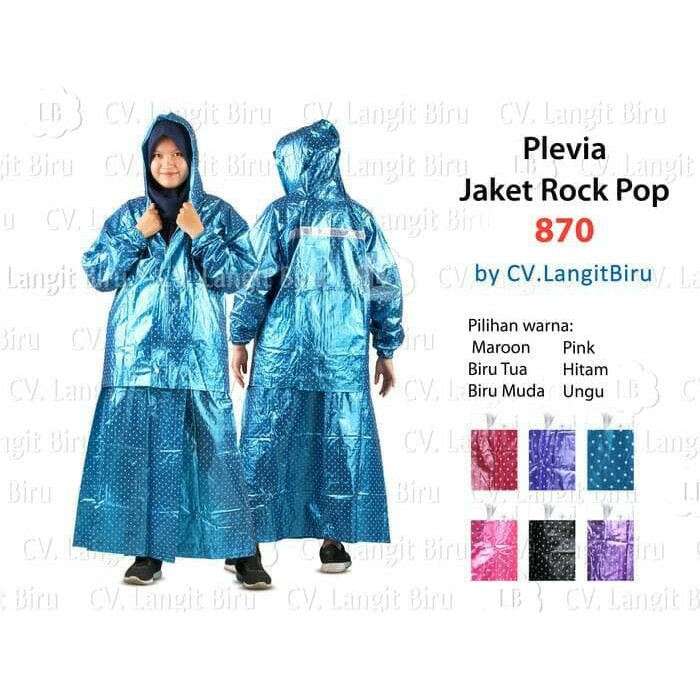 Jas Hujan Setelan Jaket Rok PLEVIA POP 870 Polkadot Wanita