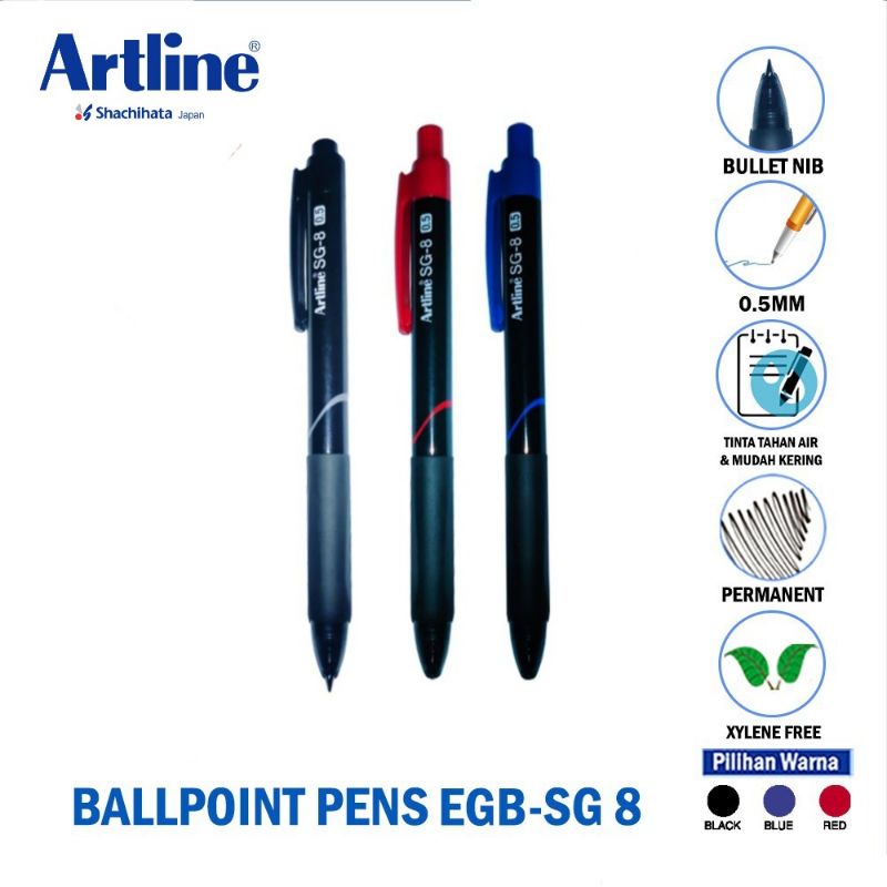 

Retractable Ballpoint Pen ARTLINE SG-8 8850 0.5mm per PCS