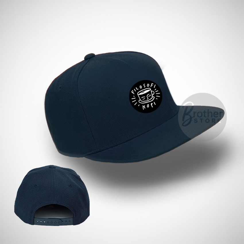 Topi Snabback Filosofi Kopi Circel  White -  Premium