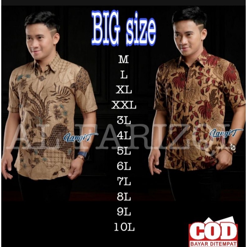 KEMEJA BATIK PRIA LENGAN PENDEK BIG SIZE JUMBO M.L.XL.XXL.3XL.4XL.5XL.6XL.7XL.8XL.10XL