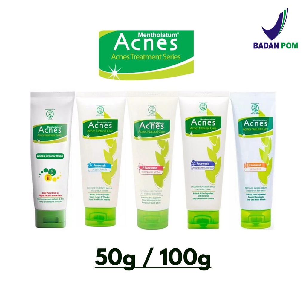 ACNES Face Wash / Sabun Cuci Wajah Jerawat | Creamy Wash | Complete White | Deep Pore Cleanser | Oil Control | Yogurt Touch  50gr / 100gr