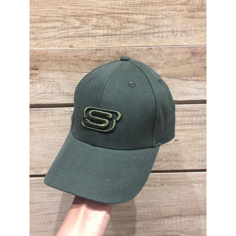 ORI sale sport station topi Skechers army hitam