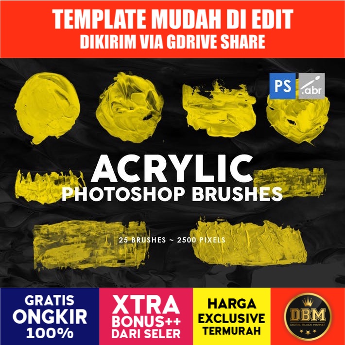 26 Acrylic Shapes - Photoshop Stamp Brushes