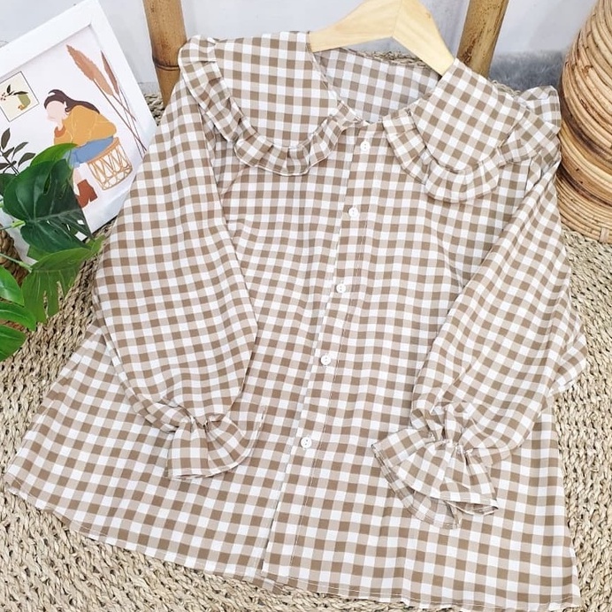 grosir_solo ||BLOUSE BALON_MIZU TARTAN CROP TARTAN SHIRT | BLOUSE KOTAK OVERSIZE | KEMEJA CROP TOP-4