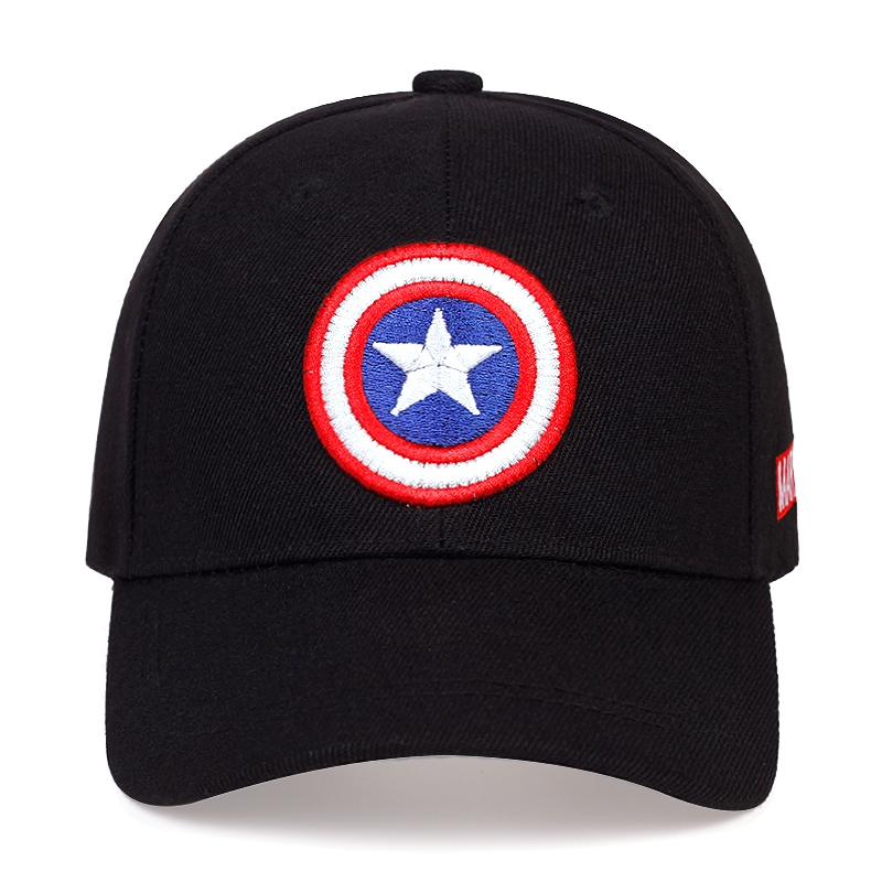 Topi Baseball Adjustable Motif Bordir Captain America Bahan Katun Gaya Kasual Untuk Anak Laki-Laki Dan Perempuan