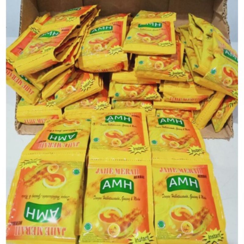 Jahe Merah AMH 1 Renceng/ Jahe Merah Sule 1 Renteng/ AMH original Isi 12 Pcs/ Jahe Merah Instan