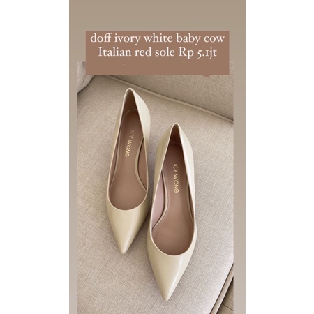 Icy wong doff ivory white size 38 heels 8cm preloved